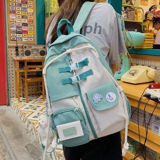 Two Tone Nylon Backpack / Accessory / Set