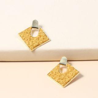Shearling Square Alloy Dangle Earring 1 Pair - Yellow & Gold - One Size