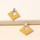 Shearling Square Alloy Dangle Earring 1 Pair - Yellow & Gold - One Size