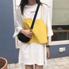 3/4-sleeve T-shirt Dress / Denim Strappy Top