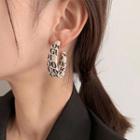 Lettering Fabric Hoop Earring