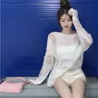 Distressed Sweater / Camisole Top / Shorts