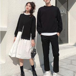 Couple Matching Sweatshirt / Panel Midi Dress