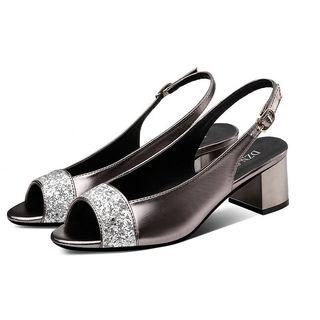 Slingback Open-toe Block-heel Sandals