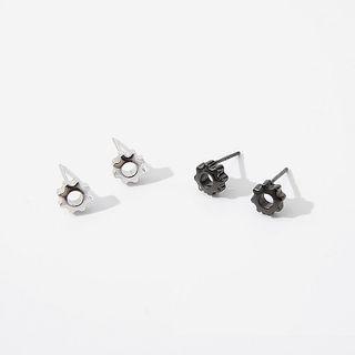 925 Sterling Silver Gear Earring