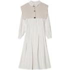 Set: Midi A-line Shirtdress + Knit Shawl
