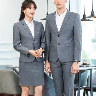 Couple Matching Single Breasted Blazer / Vest / Shirt / Dress Pants / Pencil Skirt / Set