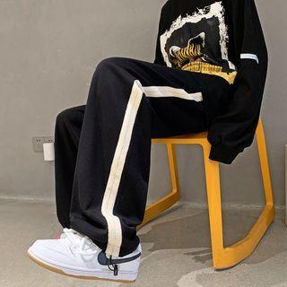 Striped Drawstring Loose Fit Pants