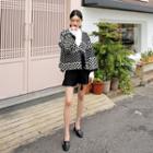 Tie-front Patterned Knit Cardigan One Size