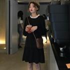 Long-sleeve A-line Dress Black - One Size
