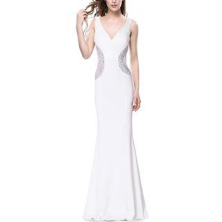 Perforated Sleeveless Evening Gown