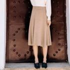 A-line Midi Knit Skirt Almond - One Size