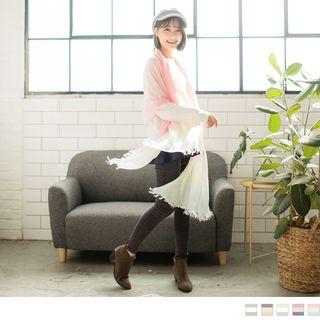 Color Block Fringed Scarf