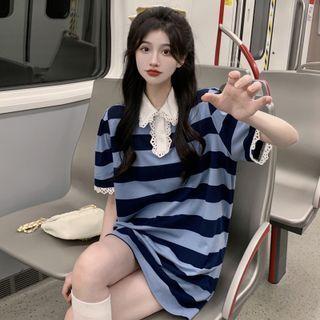 Striped Mini Polo Dress