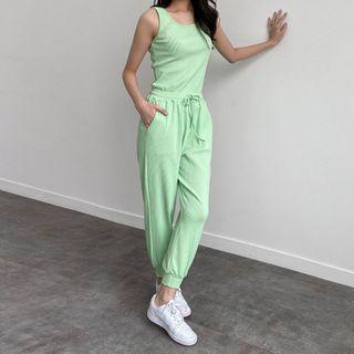 Set: Ribbed Tank Top + Jogger Pants