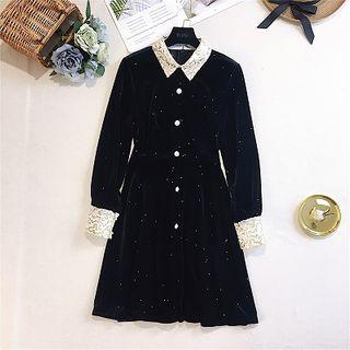 Glitter A-line Shirtdress
