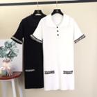 Fringe Short-sleeve Polo Dress