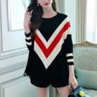 Color Block Dolman Sleeve Sweater