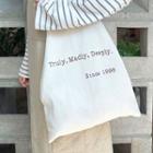 Lettering Linen Shopper Bag Ivory - One Size