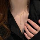 Rhinestone Pendant Necklace Necklace - Gourd - Gold - One Size
