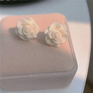 Flower Alloy Earring 1 Pair - Flower Alloy Earring - White - One Size
