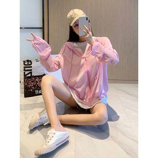 Loose-fit Summer-knit Hooded Jacket