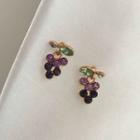 Faux Crystal Grapes Earring 1 Pair - Purple - One Size