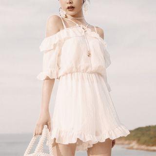 Set Of 3: Cover-up + Tankini + Swim Shorts