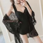 Set: Swimsuit + Lace Cover-up Light Jacket