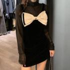 Bow Velvet Slipdress / Long-sleeve T-shirt