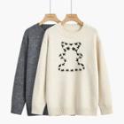 Round Neck Embroidered Sweater