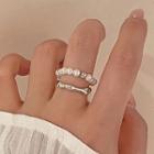 Faux Pearl Layered Ring White - One Size