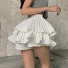 High-waist Double-layered Accordion Pleat Mini Skirt