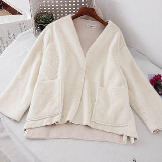 Furry Open Front Cardigan