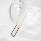 Rectangle-pendant Necklace Gold - One Size