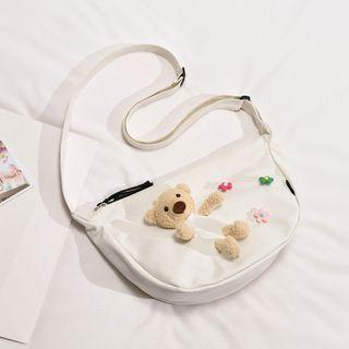 Fluffy Bear Canvas Crossbody Bag