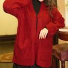 Toggle Cardigan Wine Red - One Size