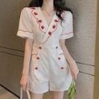 Strawberry Short-sleeve A-line Dress / Playsuit
