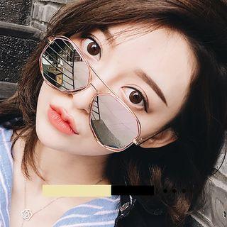 Double-bridge Geometric Sunglasses