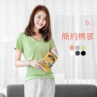 Solid Raw Neck Edge Top