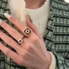Faux-pearl Flower Open Ring (various Designs)