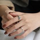 925 Sterling Silver Knot Open Ring Vintage Silver - 14