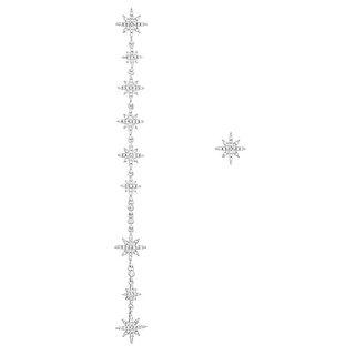 Non-matching Rhinestone Star Earring Asymmetric - Silver - One Size