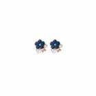 Flower Faux Pearl Rhinestone Alloy Earring 1 Pair - E5230 - Blue & Silver - One Size