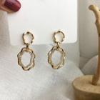 Irregular Rhinestone Alloy Hoop Dangle Earring 1 Pair - S925 Silver - Earrings - One Size