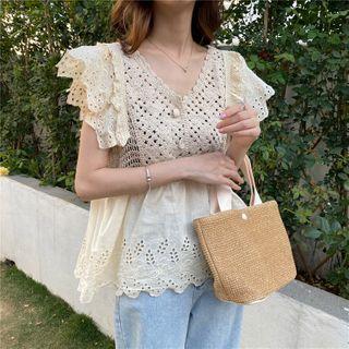 Sleeveless Pointelle Top