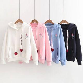 Embroidered Flamingo Hoodie
