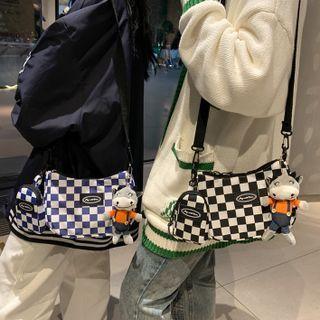 Set: Logo Check Nylon Crossbody Bag + Mini Pouch