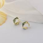 Sterling Silver Color Block Earring 1 Pair - 925 Silver - Gold - One Size