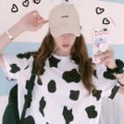 Cow Print Short-sleeve T-shirt White - One Size